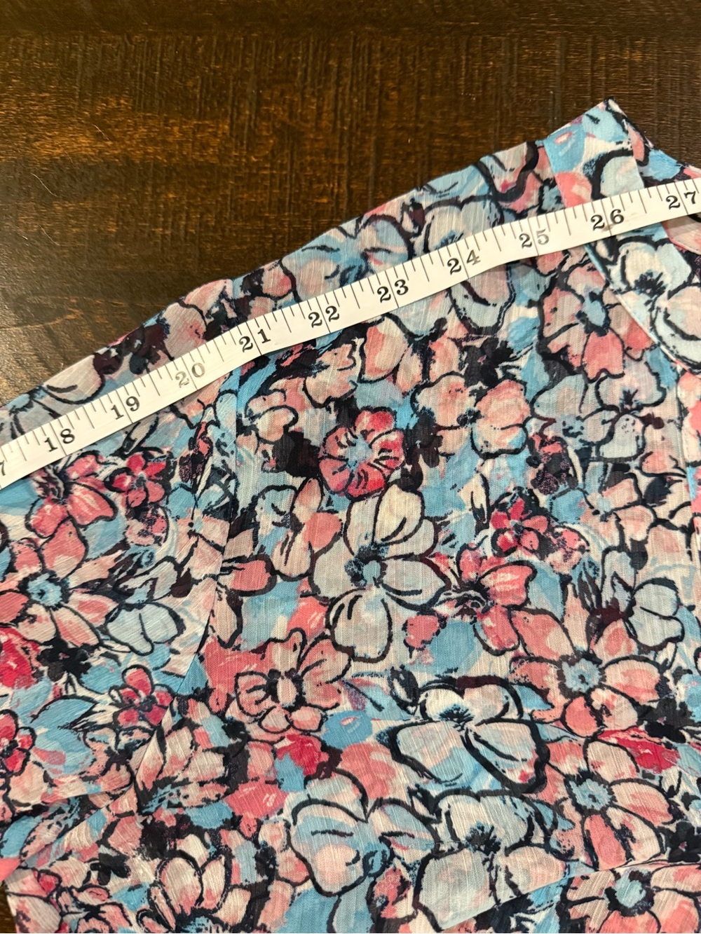Kut from the Kloth Jasmine Floral Sheer Button Down Blouse Top Size L - Picture 11 of 11